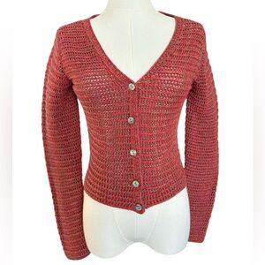 VINCE. Marled Crochet Cardigan